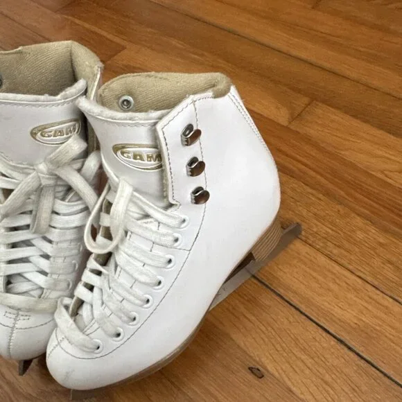 GAM Youth Girls Ice Skates White Size 1 - Picture 4 of 11